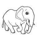 Cartoon cute elephant coloring page vector Royalty Free Stock Photo