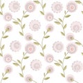 Cartoon cute flowers seamless pattern Royalty Free Stock Photo