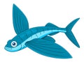 Cartoon cute flying fish