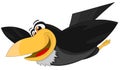 Cartoon cute flying raven