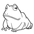 Cartoon cute frog coloring page vector Royalty Free Stock Photo