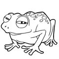 Cartoon cute frog coloring page vector Royalty Free Stock Photo