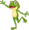 Cartoon cute frog waving hand Royalty Free Stock Photo