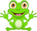 cartoon cute frog waving Royalty Free Stock Photo