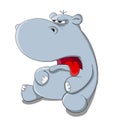 Cartoon cute full hippopotamus