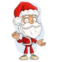 Cartoon funny santa claus showing okey gesture