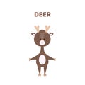 Cartoon a cute and funny deer.