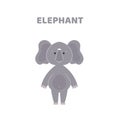 Cartoon a cute and funny elephant .