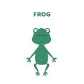 Cartoon a cute and funny frog.