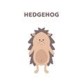 Cartoon a cute and funny hedgehog .