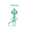 Cartoon a cute and funny iguana.