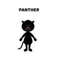 Cartoon a cute and funny panther.