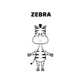 Cartoon a cute and funny zebra.