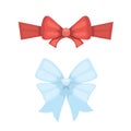 Cartoon cute gift bows with ribbons. color butterfly tie Royalty Free Stock Photo