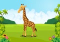 Cartoon cute giraffe posing