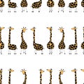 Cartoon cute giraffes seamless pattern.