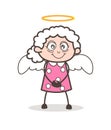 Cartoon Cute Granny Angel Vector Character