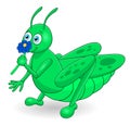 Cartoon cute grasshopper