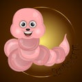 Cartoon of a cute happy earthworm Royalty Free Stock Photo