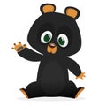 Cartoon cute Himalayan black bear baby. Big collection of cartoon forest animals. Vector illustration. Royalty Free Stock Photo