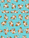 Cartoon cute kitten pattern seamless. pet background. Baby fabric texture