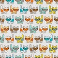 Cartoon cute kitten pattern seamless. pet background. Baby fabric texture