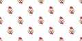 Cartoon cute labrador retriever dog with santa claus christmas hat seamless pattern background Royalty Free Stock Photo