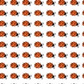 Cartoon cute Ladybug vector illustration. Cartoon ladybirds, Summer insect digitall illustration. Doodle bugs Royalty Free Stock Photo