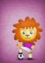 Cartoon cute lion, paper and fabric textures
