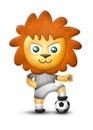 Cartoon cute lion, paper texture isolated