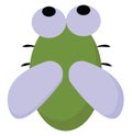 Cartoon cute-little green bug vector or color illustration