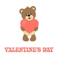 Cartoon cute lovely bear with heart and text Royalty Free Stock Photo