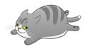 Cartoon cute lying cat