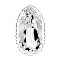 Cartoon Cute Mexican Our Lady Of Guadalupe Illustration Isolated Royalty Free Stock Photo