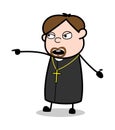 Calm - Cartoon Priest Religious Vector Illustration