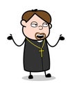 Calm - Cartoon Priest Religious Vector Illustration