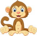 Cartoon cute monkey sitting Royalty Free Stock Photo