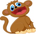Cartoon cute monkey sitting Royalty Free Stock Photo