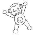 Cartoon of a cute monkey sketch