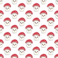 Cartoon Cute Mushroom Seamless Pattern Vector Illustration Royalty Free Stock Photo