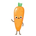 Cartoon cute orange carrot emoji