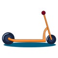 Cartoon cute orange color kick scooter. Push scooter. scooter icon modern flat design