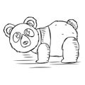 Cartoon of a cute panda sketch