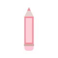 Cartoon cute pink pencil. Isolated on white background, flat design Royalty Free Stock Photo