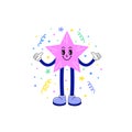 Cartoon cute pink star