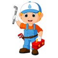 Cartoon cute plumber boy
