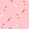 Cartoon cute puppies dog seamless pattern Royalty Free Stock Photo