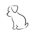 Cute puppy silhouette