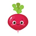 Cartoon cute radish character vector