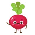 Cartoon cute radish character vector